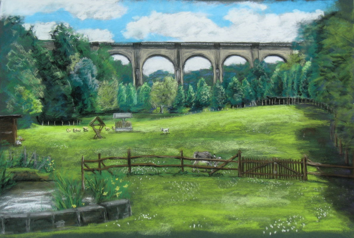 pastel viaduc de villedômer nicolas pennarun